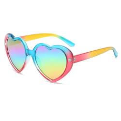 YUELUQU Herz Sonnenbrille Damen Herren Polarisierte 90er Vintage Festival accessoires Party brille (Mehrfarbig1) von YUELUQU