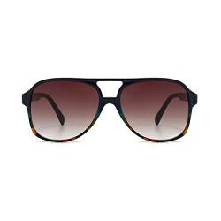 YUELUQU polarisierte sonnenbrille herren damen 70er vintage sonnenbrille retro sonnenbrille pilotenbrille fahrrad sonnenbrille (SchwarzLeopard-tee) von YUELUQU