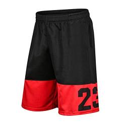 YUEMO Mens Basketball Sport Shorts Herren, Sport Shorts Mit Taschen Herren Sport Shorts Black Hose Kurz Outdoor Herren von YUEMO