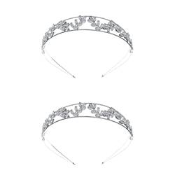 Haarnadel 2 Stück Hochzeit Zubehör Braut for Schmuck Braut Frauen Haarband Strass Blatt Haar Stirnband Kopf von YUEMUZY