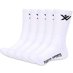 YUEVO SPORTS 5 Paar Sportsocken für Herren Weiß Arbeitssocken Wandersocken Atmungsaktiv Warm 43-46 von YUEVO SPORTS