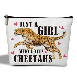 YUEXLL Cheetah Gifts Make-up-Tasche für Damen, Geparden-Zubehör, Geschenk für Schwester, Mutter, Tochter, Freunde, Besties, die Gepard lieben, Make-up-Organizer mit Reißverschluss, Reise-Kulturbeutel von YUEXLL