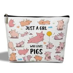YUEXLL Pig Gifts Make-up-Tasche für Frauen, Schweineliebhaber, Geschenk für Schwester, Mutter, Tochter, Freunde, Besties, die Schweinsachen lieben, Make-up-Organizer mit Reißverschluss, von YUEXLL