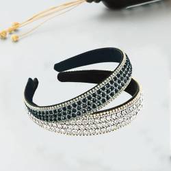 2 x Strass-Stirnband, glitzernde Kristalle, glitzerndes Diamant-Stirnband, rutschfestes Stirnband, breites Haarband, Retro-Stirnband, Haarschmuck für Damen von YUEYINGMG