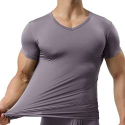 Herren Unterhemd aus Mesh Transparent Shirt Stretch T-Shirt Unterwäsche Reizwäsche von YUFEIDA