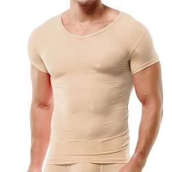 Herren Unterhemd aus Mesh Transparent Shirt Stretch T-Shirt Unterwäsche Reizwäsche von YUFEIDA