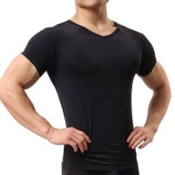 Herren Unterhemd aus Mesh Transparent Shirt Stretch T-Shirt Unterwäsche Reizwäsche von YUFEIDA