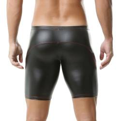 Herren Unterhose Boxershorts Wet Look Retroshorts Leggings Bademode Trunks Hosen, Schwarz, XXL von YUFEIDA