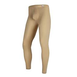 YUFEIDA Herren Lange Unterhosen mit Weichbund transparent Hose Unterwäsche Strumpfhose Leggings (L, Buff) von YUFEIDA