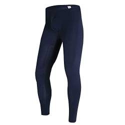 YUFEIDA Herren Lange Unterhosen mit Weichbund transparent Hose Unterwäsche Strumpfhose Leggings (XXL, Navy) von YUFEIDA