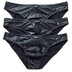 YUFEIDA Herren String Tanga Unterwäsche Sexy Low Rise Brief Unterhose 3er Pack Unterwäsche von YUFEIDA
