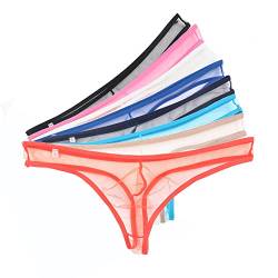 YUFEIDA Herren Strings Slips Unterwäsche Mesh Low-Rise Bikini Briefs Shorts Unterhosen 8er Pack von YUFEIDA