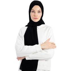 YUFFQOPC Hijab Muslimisches Kopftuch Damen Premium ChiffonModerne islamische Chiffon Kopftücher für Damen Damen Tuch Schal Türkische Premium Qualität (Schwarz) von YUFFQOPC