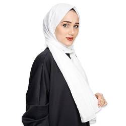 YUFFQOPC Hijab Muslimisches Kopftuch Damen Premium ChiffonModerne islamische Chiffon Kopftücher für Damen Damen Tuch Schal Türkische Premium Qualität (Weiß) von YUFFQOPC
