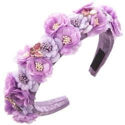 Braut-Stirnbänder mit Blumenmuster, Blumen-Girlanden, Schmetterlings-Haarkranz, Brautblume für Hochzeit, Blumen-Haarband von YUHANGCIYE