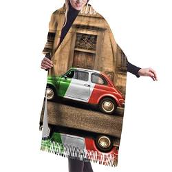 Schöner Schal mit italienischem Muster, weicher Kaschmir-Schal, stilvolle warme Decke, Winterschal, Schwarz, Einheitsgröße von YUHONGHAO