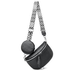 YUHONLNOR Crossbody Bag Damen Breiter Gurt Bauchtasche UmhäNgetasche Handtasche Moderne Taschen Mit MüNze von YUHONLNOR