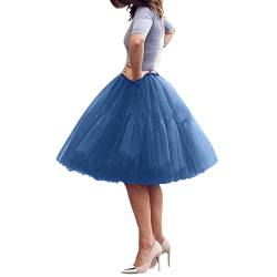 Tüllrock Damen Länge Retro 50er Rockabilly Rock Hohe Taille Tutu Rock Petticoat Unterrock Ballett Blase Petticoat Tuturock Tütü Minirock Reifrock Kleid Tüll Underskirt in Viele von YUHYtop