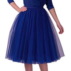 Tüllrock Damen Länge Retro 50er Rockabilly Rock Hohe Taille Tutu Rock Petticoat Unterrock Ballett Blase Petticoat Tuturock Tütü Minirock Reifrock Kleid Tüll Underskirt in Viele von YUHYtop