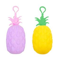 YUIP 2Pcs Geldbörse aus Silikon in Ananas-Form,Mini Portemonnaie Kinder,Silikon Geldbörsen Mädchen Portemonnaie für Mädchen Party Geburtstagsgeschenk (Gelb,Lila) von YUIP