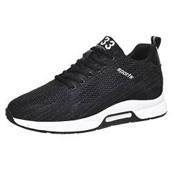 YUKTOPA Aufzug Schuhe Elevator Schuhe Herren Leichte Atmungsaktiv Sportschuhe Freizeitschuhe mit Versteckten Lift Heel für Mann-6cm von YUKTOPA