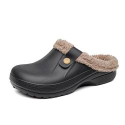 YUKTOPA Hausschuhe Damen Herren Gefüttert Clogs Winter Warme Plüsch Slippers Pantoffeln Gartenschuhe Indoor Outdoor Rutschfeste Winterschuhe Gr.35-47 von YUKTOPA