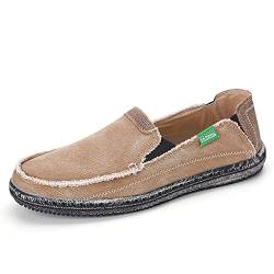 YUKTOPA Herren Segeltuchschuhe Espadrilles Flache Freizeitschuhe Leicht Atmungsaktive Faulenzer Fahrschuhe Erbsenschuhe Bootschuhe Halbschuhe Mokassin von YUKTOPA