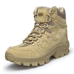 YUKTOPA Herren Stiefel Taktische Militärstiefel mit Zipper Combat Boots Verschleißfest Rutschfeste Outdoor Wanderstiefel Trekkingstiefel von YUKTOPA