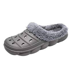 YUKTOPA Unisex Clogs Gefüttert Damen Herren Winter Warm Hausschuhe Wasserdicht rutschfeste Pantoffeln Plüsch Pantoletten Gartenschuhe von YUKTOPA