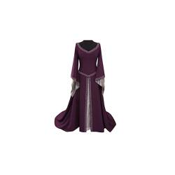 Mittelalter Rock Damen Mädchen Renaissance Retro Partykleid Party Ballkleider Mittelalterliches Kleid Gothic Kleid Retro Spitze Stickerei Kostüm für Halloween Karneval Kostüm von YULONGESS