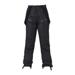 Skihose Damen Schwarz, Outdoorhose Wasserdicht Winddichte Softshellhose, Warme Gefütterte Trekkinghos, Funktionelle Sporthose, mit verstellbaren Trägern Schneehose, Atmungsaktive Thermohose,Wanderhose von YULONGESS