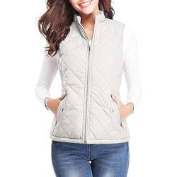 YULONGESS Ärmellose Weste Damen,Ärmellose Tragbare Steppweste Warmer Daunenmantel Reißverschlusstasche Stehkragen Steppweste Waistcoat Steppjacke Pufferjacke Casual Damenweste Mantel Daunenjacke von YULONGESS