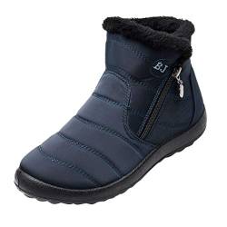 YULONGESS Wanderschuhe Damen Wasserdicht Leicht 40 Lässige Wasserfest Freizeitschuhe Damen Stoff Trekking Reißverschluss Mittelhohe Stiefel Snowboots Bikerstiefel von YULONGESS