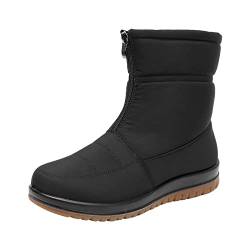 YULONGESS Winterstiefel Damen Gefüttert Lammfell Leicht Hohe Laufschuhe Leichte Flacher Warm Gefütterte Schneestiefel Freizeitstiefel Fersenstiefel Stiefelette Bikerstiefel von YULONGESS