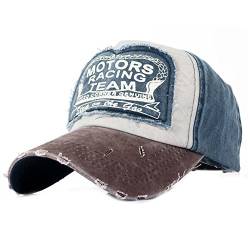 YULOONG Classic Baseball Cap 100% Baumwolle Vintage Washed Denim Dad Hat Verstellbare Größe für Männer Frauen Unisex (Braun A) von YULOONG