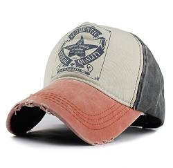 YULOONG Vintage Baseball Cap Washed Denim Trucker Hut Mode Pentagramm Sternmuster Outdoor Sonnenhut 100% Baumwolle Unisex E von YULOONG