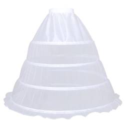 YULUOSHA Petticoat 4 Reifrock Unterröcke Reifrock Damen Rockabilly A Linie bodenlang für Hochzeit Brautkleid Abendlieid Weiß (DE/NL/SE/PL, Alphanumerisch, Einheitsgröße, Regular, Regular, A-weiß) von YULUOSHA