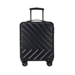 YUMIONB Koffer Aluminiumrahmen-Koffer, Damen-Trolley, Boarding-Koffer, Licht-Sound-Lenkrad, Passwort, Zollschloss-Koffer Suitcase (Color : Black, Size : 24) von YUMIONB