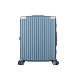 YUMIONB Koffer Aluminiumrahmen-Koffer, leiser Universal-Rollenkoffer, Boarding-Koffer, Trolley-Koffer, Männer und Frauen Suitcase (Color : Blue, Size : A) von YUMIONB