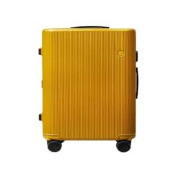 YUMIONB Koffer Gestreifter Boarding-Koffer, Trolley-Koffer for Männer und Frauen mit Universalrädern, Business-Boarding-Koffer Suitcase (Color : Yellow, Size : A) von YUMIONB