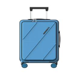 YUMIONB Koffer Herren- Und Damenkoffer, Zugstangenverlängerung, Verschleißfester Einfarbiger Koffer, Einfacher Reisekoffer Suitcase (Color : Blue, Size : A) von YUMIONB