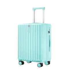 YUMIONB Koffer Herren- und Damen-Aluminiumrahmen-Koffer, Trolley-Koffer, Boarding-Koffer, geräuschlos, Universal-Rad, Passwort-Box Suitcase (Color : Green, Size : 20) von YUMIONB