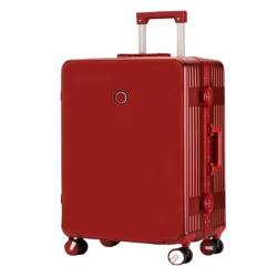 YUMIONB Koffer Trolley-Koffer mit Aluminiumrahmen, leiser Universal-Rad-Passwort-Koffer for männliche und weibliche Studenten Suitcase (Color : Red, Size : A) von YUMIONB