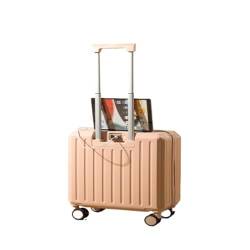 YUMIONB Koffer USB-aufladbarer Koffer 18-Zoll-Boarding-Koffer Kleiner Leichter Koffer Universal-Rollen-Trolley-Koffer Suitcase (Color : Pink, Size : A) von YUMIONB