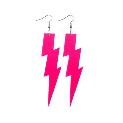 80er Jahre Neon Ohrringe für Damen,Neon Ohrringe,Blitz Ohrringe für 80s 80er Jahre,80er Acryl Lightning Bolt Ohrringe für Mottopartys, Kostümpartys, Halloween, Fasching,80er Jahre Accessoires von YUNCHONGuk