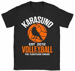 Karasuno Volleyball t Shirt Japanese Manga t Shirt Haikyuu t Shirt Black L von YUNDONG