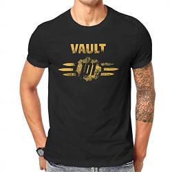 Worn Vault 101 Tshirt for Men Fallout Dweller Game Camisetas Style T Shirt Soft Print Fluffy Black 3XL von YUNDONG