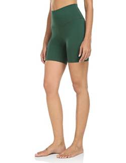 YUNOGA Yoga-Shorts für Damen, hohe Taille, 15,2 cm / 20,3 cm, sportlich, Biker-Shorts, Posy Green, Klein von YUNOGA