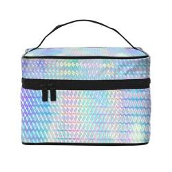 Buntes Regenbogen-Farbhologramm holographisch, Make-up-Tasche, Kosmetiktasche, tragbare Reise-Kulturtasche, Federmäppchen, Kulturbeutel von YUNWEIKEJI