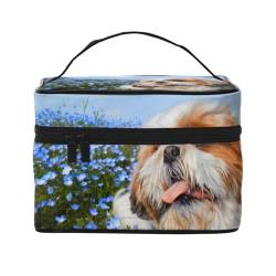 Shih Tzu Nahaufnahme, Make-up-Tasche, Kosmetiktasche, tragbare Reise-Kulturtasche, Federmäppchen, Kulturbeutel von YUNWEIKEJI